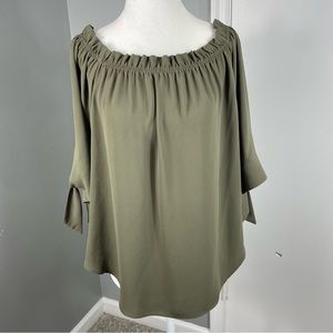 BCBGMaxazria || Olive Off‎ the Shoulder Blouse Size M
